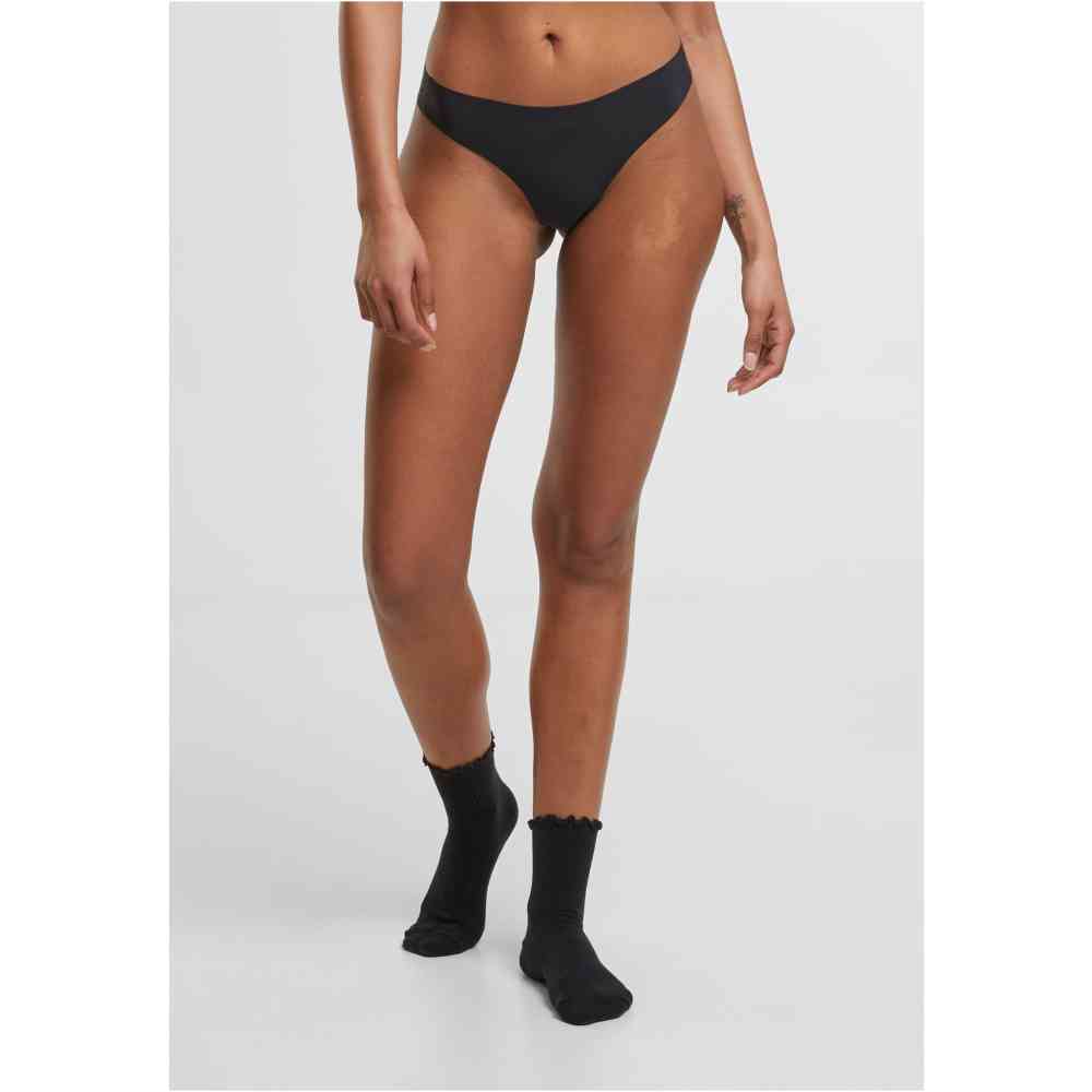 Urban Classics - Lasercut Tanga 3Pack String - Zwart